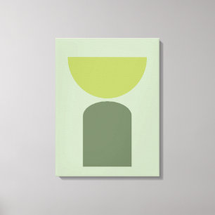 Abstract Modern Art Geometrical Shapes Sage Green Canvas Print
