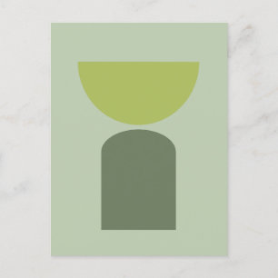 Abstract Modern Art Geometrical Shapes Sage Green Postcard
