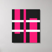 Abstract Modern Art Lines Pink White Black