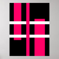 Abstract Modern Art Lines Pink White Black