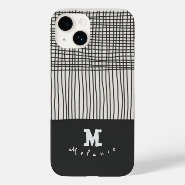 Abstract modern art minimal Monogram retro Case-Mate iPhone Case (Back)