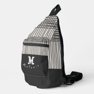 Abstract modern art minimal Monogram retro Sling Bag