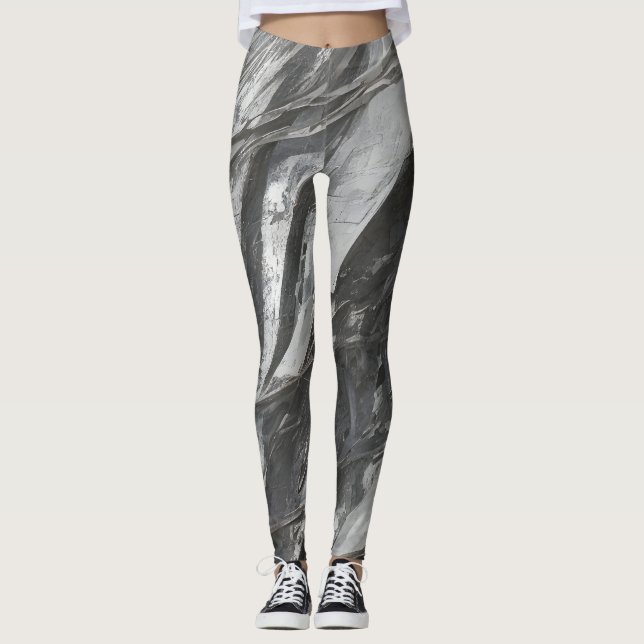 Abstract modern art pattern leggings (Front)