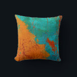 Abstract Modern Art Throw Pillow Orange Red Blue<br><div class="desc">Contemporary abstract modern art throw pillow in orange,  red,  blue green and turquoise.</div>