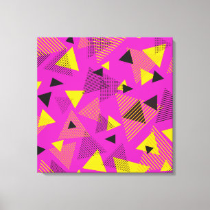 Abstract Modern Art Triangles Purple Yellow Black Canvas Print