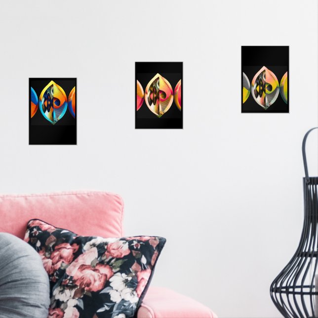 Abstract Modern Art "Vibrant Fusion": (Livingroom)
