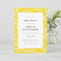 Abstract Modern Art Yellow Custom Baby Shower