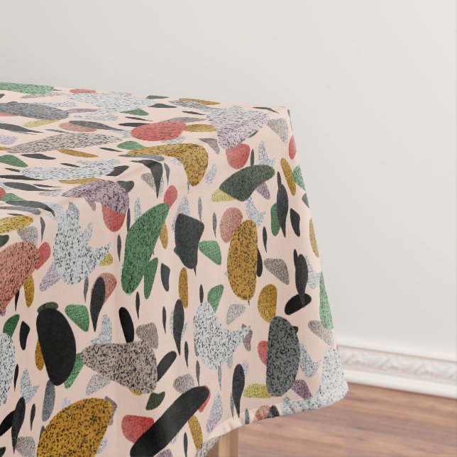 Abstract Modern Artistic Terrazzo Style Pattern Tablecloth (In Situ)
