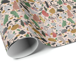 Abstract Modern Artistic Terrazzo Style Pattern Wrapping Paper