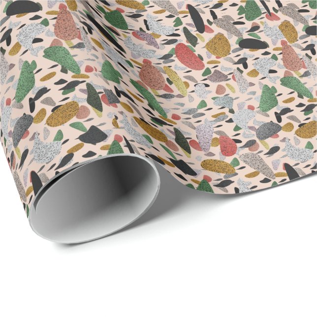 Abstract Modern Artistic Terrazzo Style Pattern Wrapping Paper (Roll Corner)