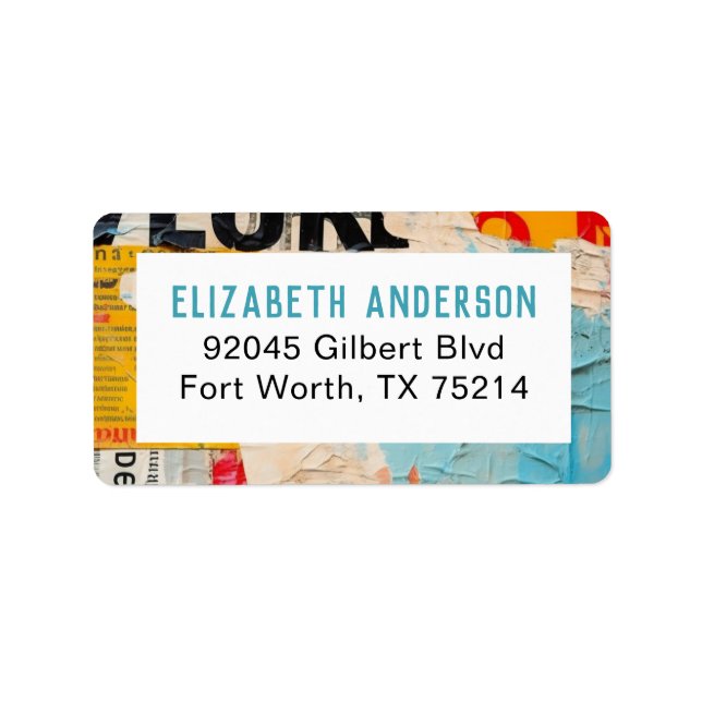Abstract Modern Artsy Return Address Label (Front)