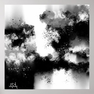 Abstract Modern Black And White Art Print