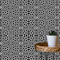 Abstract Modern Black and White Geometric Pattern