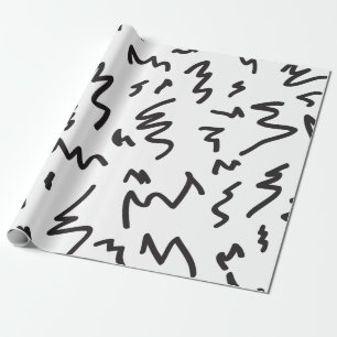 Abstract modern black and white wrapping paper