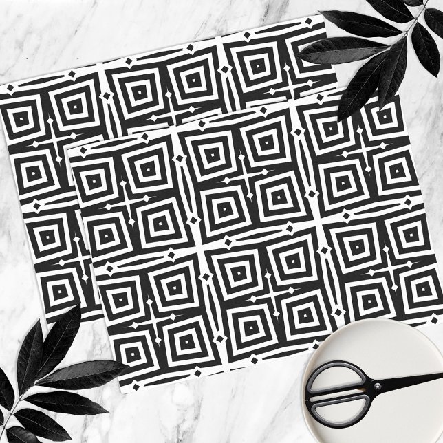 Abstract Modern Black & White Geometric Pattern Tissue Paper (Creator Uploaded)