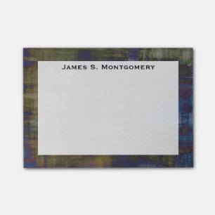 Abstract Modern Blue Brown Yellow Grunge Post-it Notes