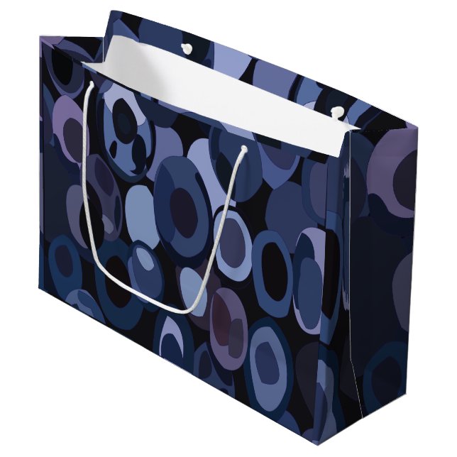 Abstract Modern Blueberry Birthday Large Gift Bag (Front Angled)