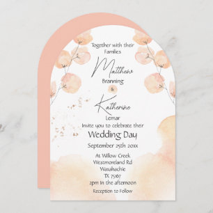 Abstract Modern Blush Pink Floral Wedding Invitation