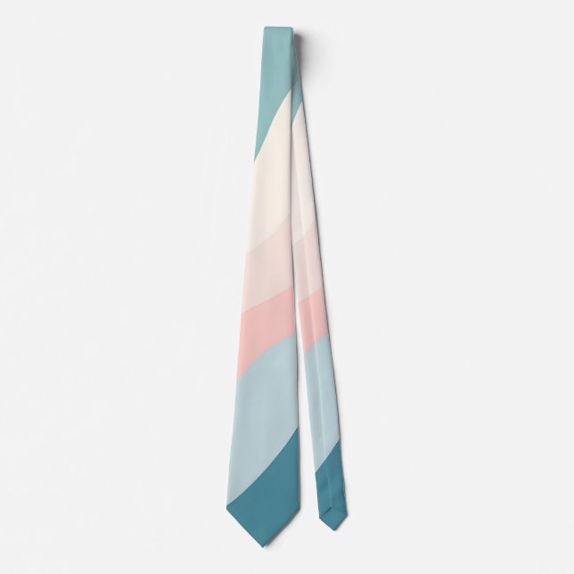 Abstract Modern Blush Pink Mint Collection Tie (Front)