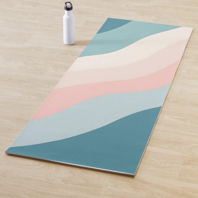 Abstract Modern Blush Pink Mint Collection Yoga Mat (In Situ)