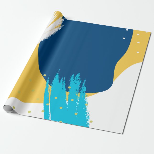 Abstract modern brushstrokes composition wrapping paper (Unrolled)