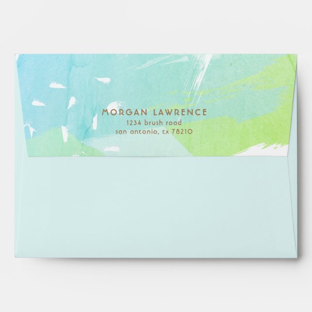 Abstract modern burush stroke Pre-addressed Envelope (Back (Top Flap))