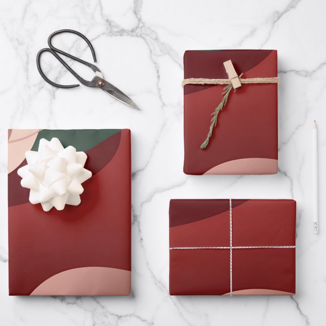 Abstract Modern Christmas Shapes – Minimal Festive Wrapping Paper Sheet (Front)
