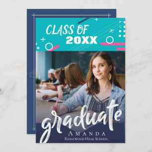 Abstract Modern Class Of 2025 Photo Graduation Invitation