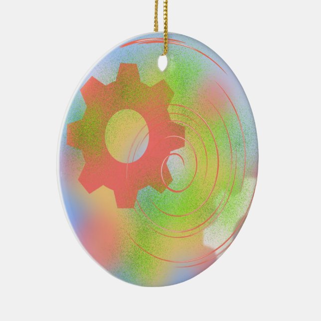 Abstract Modern Cogwheel Ceramic Tree Decoration (Right)
