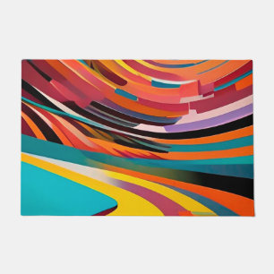 Abstract Modern Colorful Bright Pattern Bold Art  Doormat