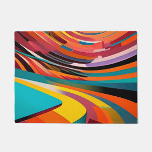 Abstract Modern Colorful Bright Pattern Bold Urban Doormat