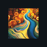 Abstract Modern Colour Swirls River  Canvas Print<br><div class="desc">This modern abstract design is eye-catching and makes a true statement with its rich,  jewel colours and textures. Vivid and stunning. Created by Simply Farmhouse Press.</div>