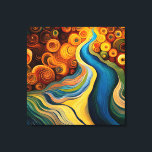 Abstract Modern Colour Swirls River  Canvas Print<br><div class="desc">This modern abstract design is eye-catching and makes a true statement with its rich,  jewel colours and textures. Vivid and stunning. Created by Simply Farmhouse Press.</div>