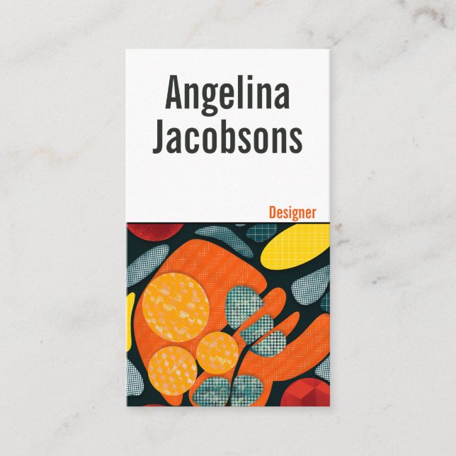 Abstract modern colourful bold typography  business card (Front)