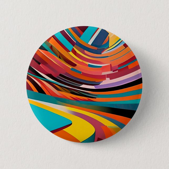 Abstract Modern Colourful Bright Pattern Bold Art 6 Cm Round Badge (Front)