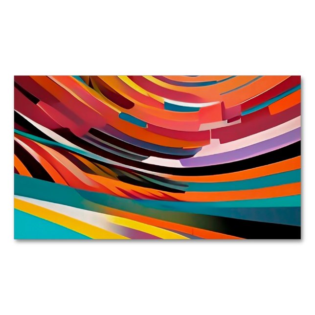 Abstract Modern Colourful Bright Pattern Bold Art Magnetic Business Card (Front)