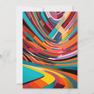 Abstract Modern Colourful Bright Pattern Bold Urba Holiday Card