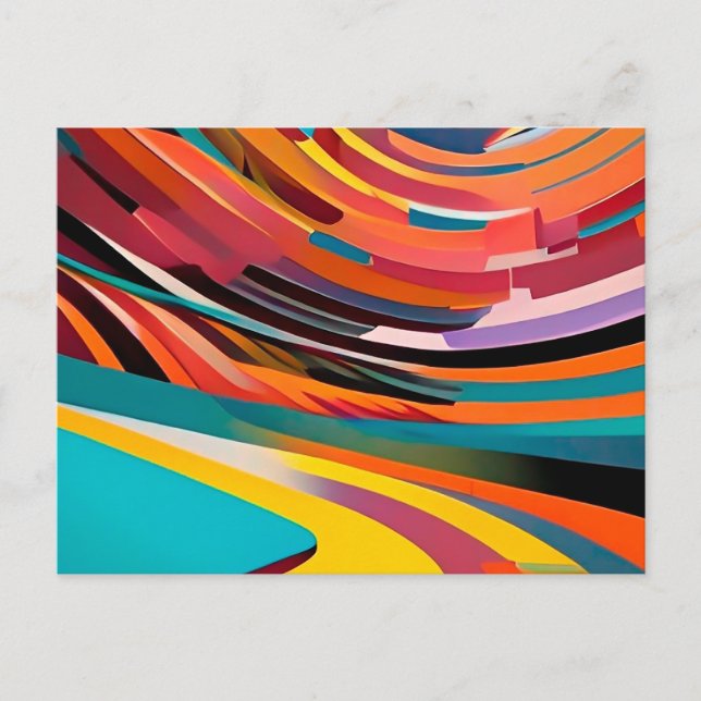 Abstract Modern Colourful Bright Pattern Bold Urba Postcard (Front)