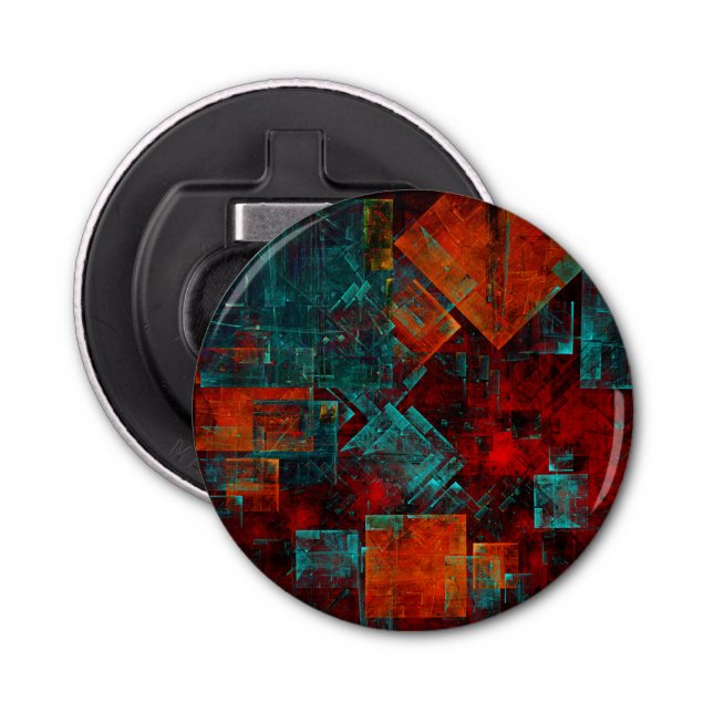 Abstract Modern Colourful Cool Artistic Pattern Bottle Opener (Front)