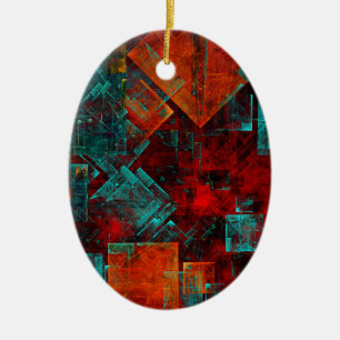 Abstract Modern Colourful Cool Artistic Pattern Ceramic Tree Decoration