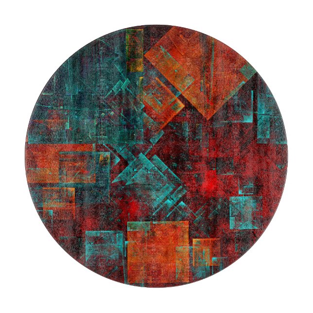 Abstract Modern Colourful Cool Artistic Pattern Cutting Board (Front)