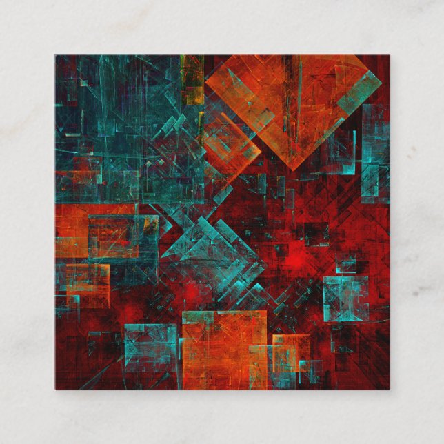 Abstract Modern Colourful Cool Artistic Pattern Enclosure Card (Front)