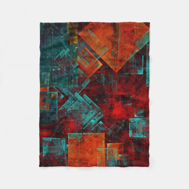 Abstract Modern Colourful Cool Artistic Pattern Fleece Blanket (Front)