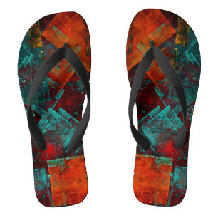 Abstract Modern Colourful Cool Artistic Pattern Flip Flops
