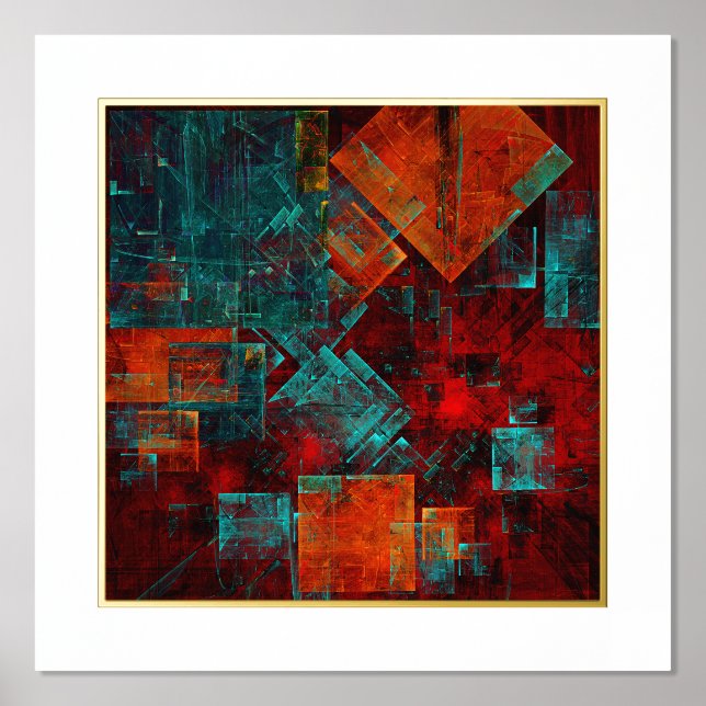 Abstract Modern Colourful Cool Artistic Pattern Foil Prints (Front)