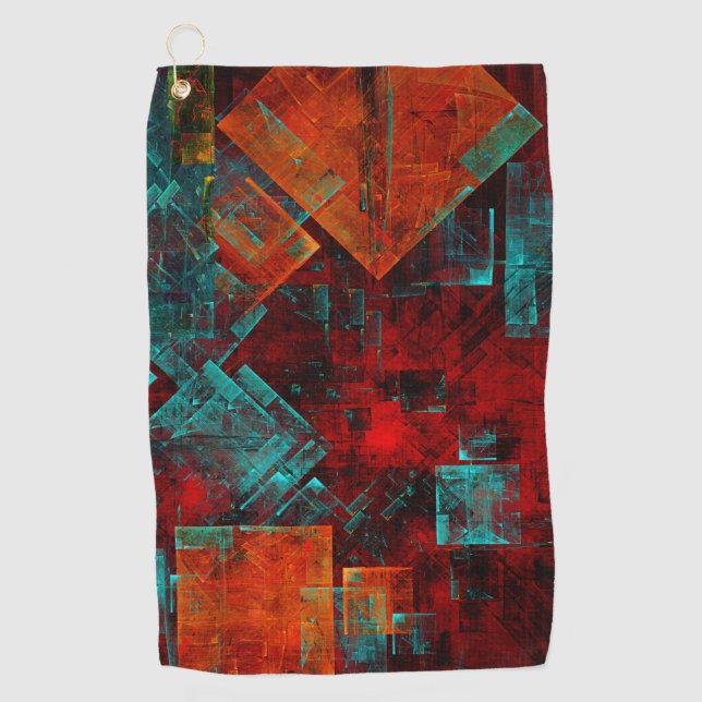 Abstract Modern Colourful Cool Artistic Pattern Golf Towel (Front)