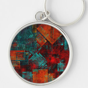 Abstract Modern Colourful Cool Artistic Pattern Key Ring