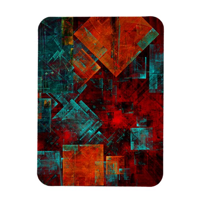 Abstract Modern Colourful Cool Artistic Pattern Magnet (Vertical)