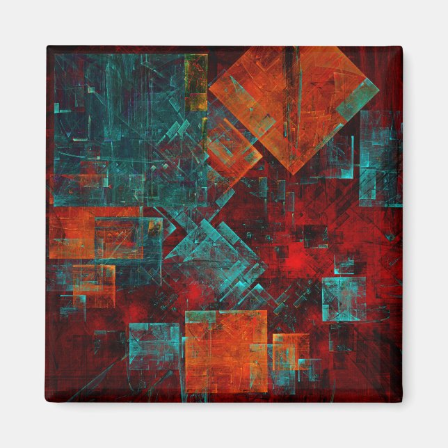 Abstract Modern Colourful Cool Artistic Pattern Magnet (Front)