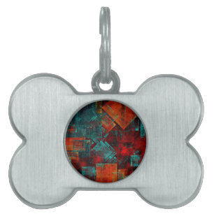 Abstract Modern Colourful Cool Artistic Pattern Pet ID Tag